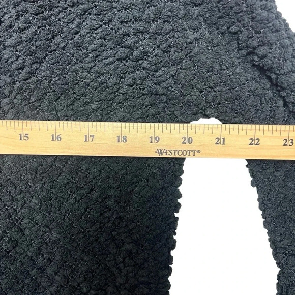 Zenana Black Cardigan Long Sleeve Popcorn Fleece Open Front Women's Size Small - Picture 9 of 9